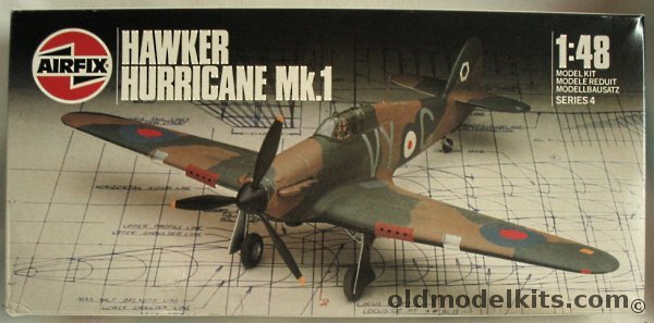 Airfix 1/48 TWO  Hawker Hurricane Mk.1 - 85th FS Lille/Seclin France April 1940 or 501 Sq RAF Aux Kenley Surrey Oct 1940, 9 04102 plastic model kit